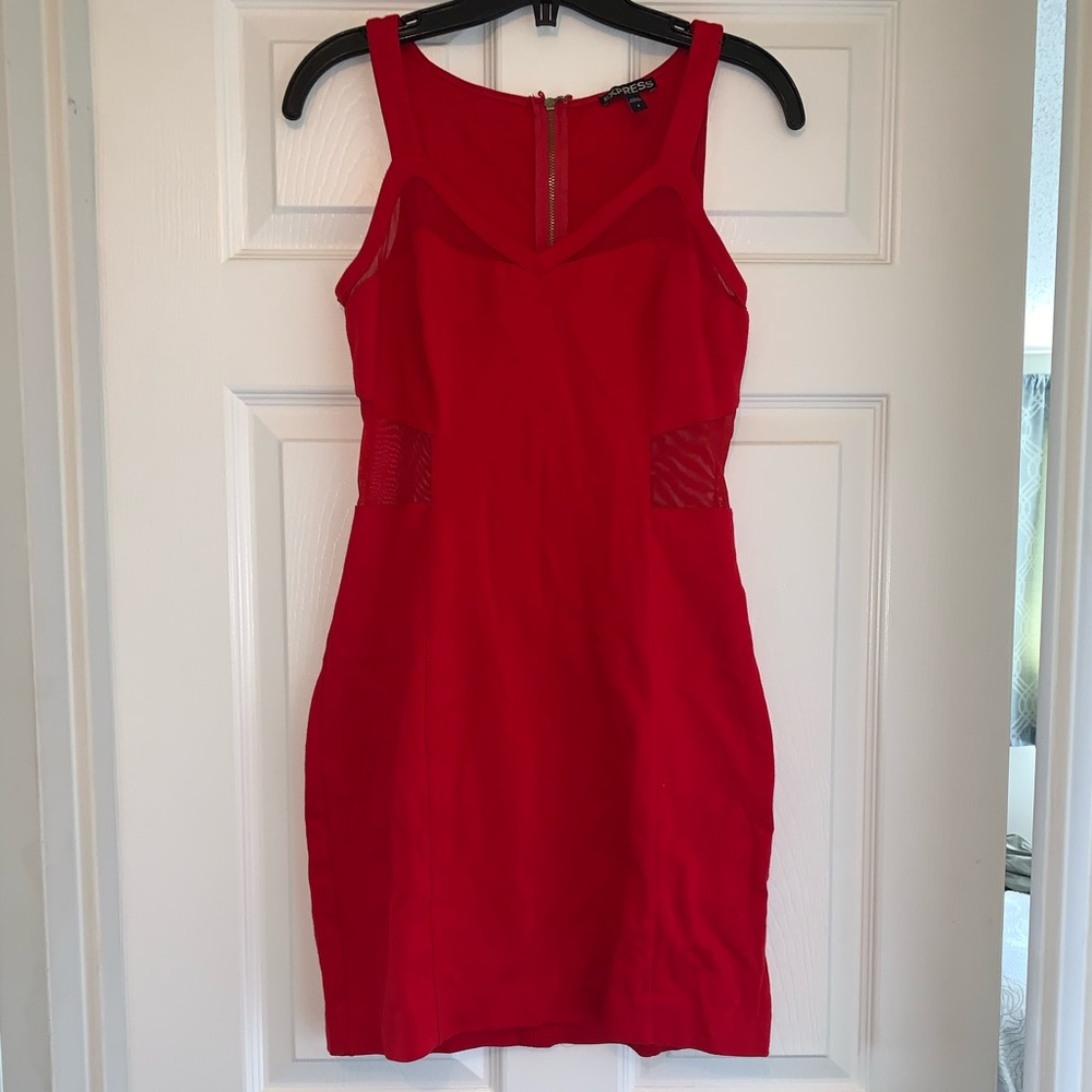 Express Red Dress with Mesh